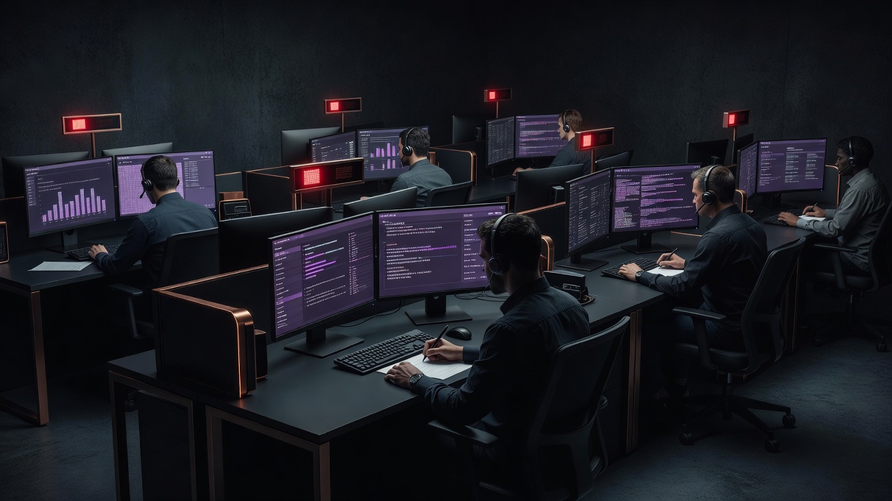 Agents navigating cluttered desktop tools during a busy contact centre shift